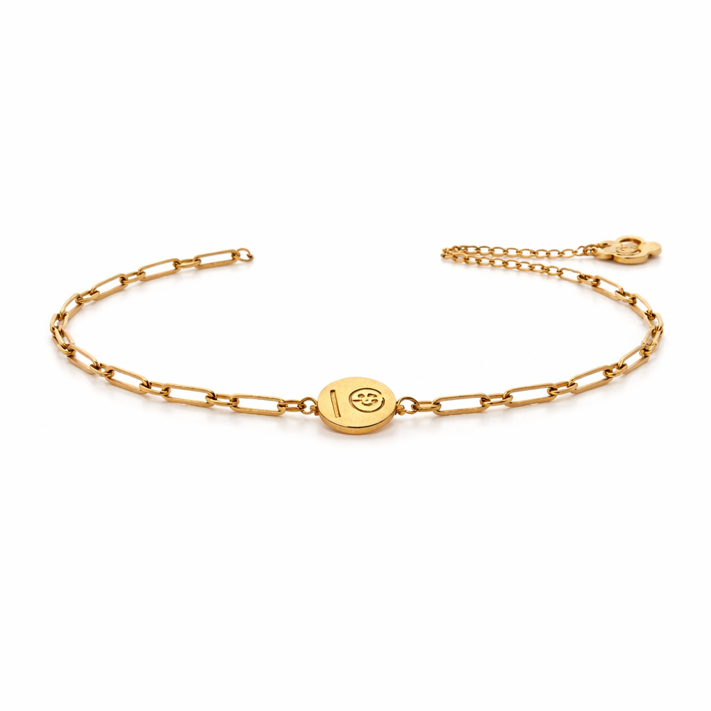 Gold Coin Charm Link Bracelet | Minimal Statement Chain Bracelet for Women