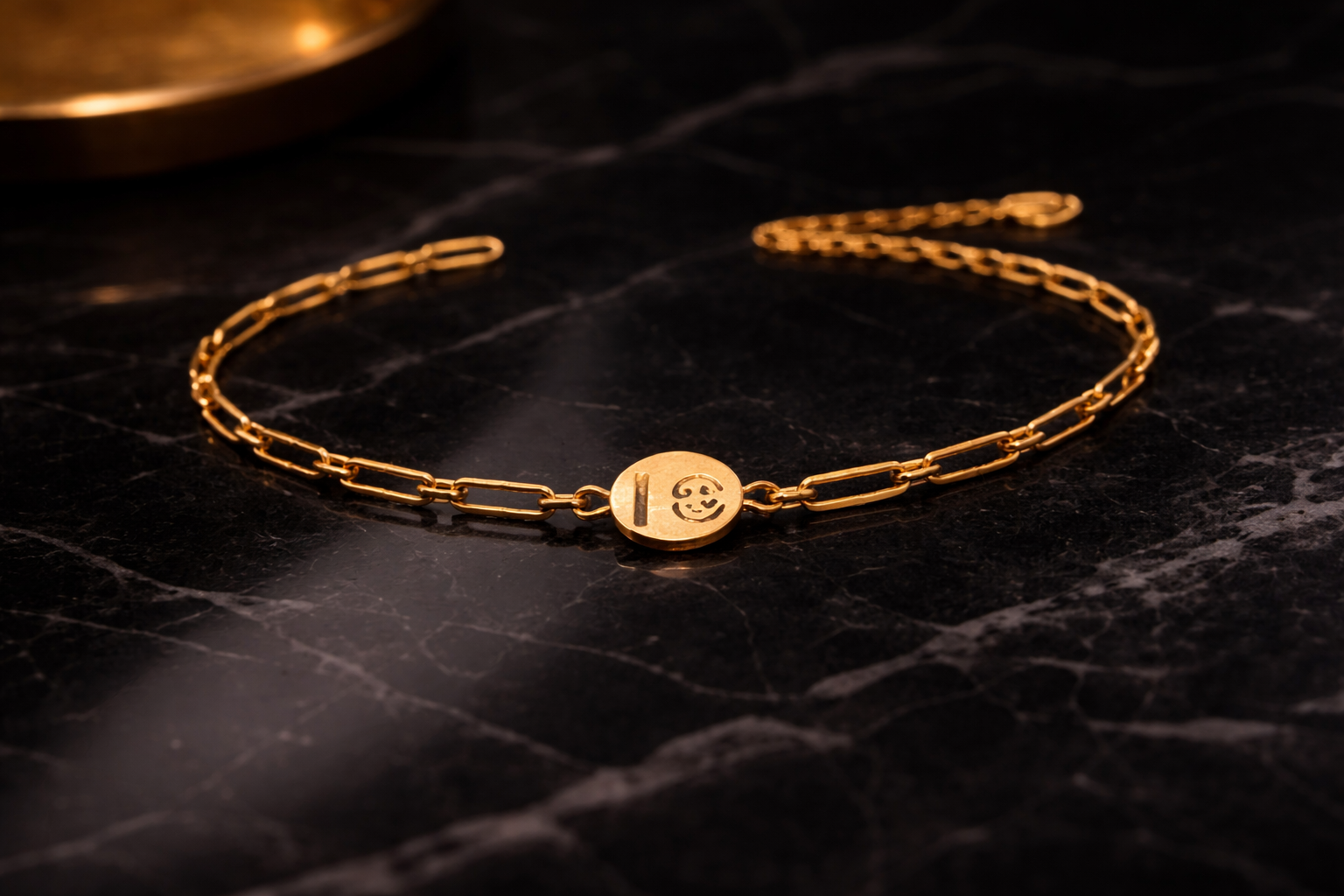 Gold Coin Charm Link Bracelet | Minimal Statement Chain Bracelet for Women