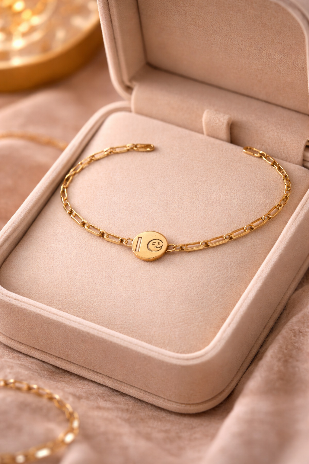 Gold Coin Charm Link Bracelet | Minimal Statement Chain Bracelet for Women