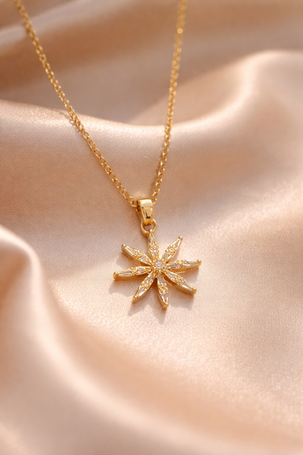 Veloura Celestial Starburst Gold Pendant Necklace